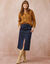 Jupe fendue longueur midi, denim souple (brut)
