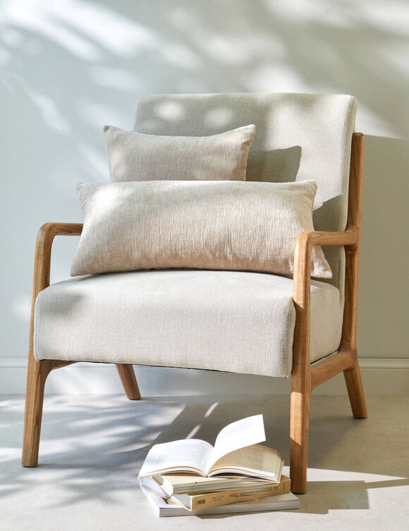 Kussenhoes in chenille - set van 2 (taupe)