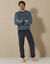 Relax pyjama in harig tricot, pluchetouch (blauw / marine)
