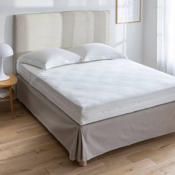 Housse matelassée extensible rénove-matelas luxe (blanc)