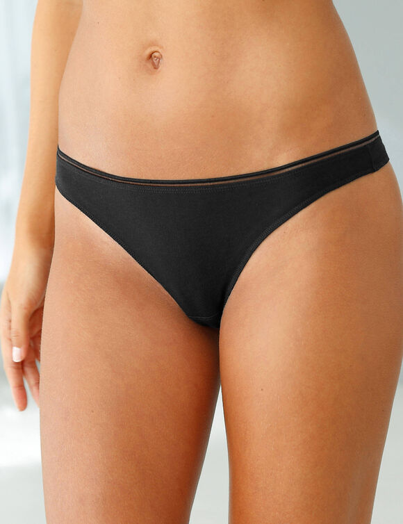 String coton invisible  – Lot de 4 (peau / noir)