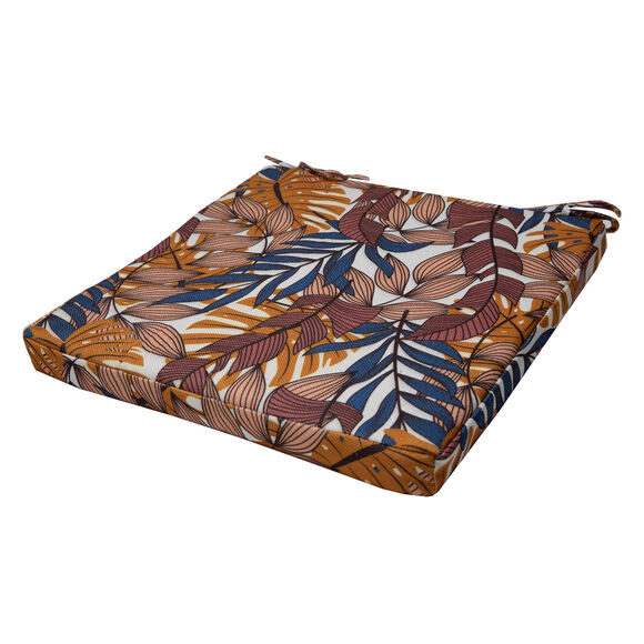 Stoelkussentje met bladerenprint - set van 2 (veelkleurig)