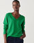 Trui met V-hals, zachte touch (groen)