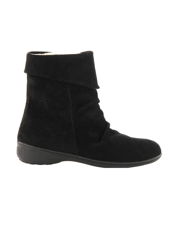 Boots fourr&eacute;es en cro&ucirc;te de cuir (noir)