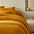 Linge de lit uni en triple gaze de coton (miel)