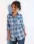 Geruit hemd in flanel (blauw / paars)