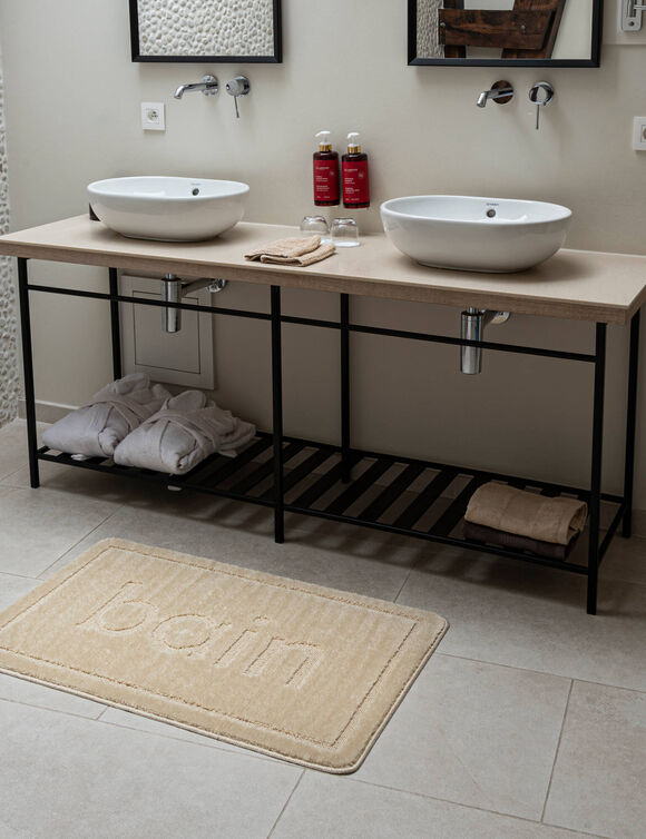 Tapis de bain motif "bain" (sable)