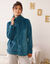 Jasje in fleece met rits (pauwblauw)
