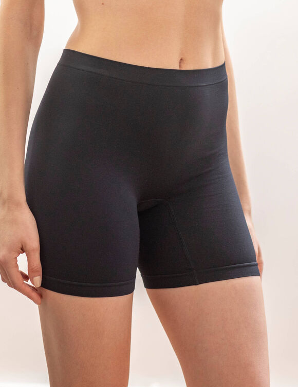 Short en maille stretch sans coutures (noir)