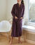 Robe de chambre maille polaire col ch&acirc;le - longueur 120 cm (taupe)