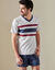 Pyjama short tricolore - lot de 2 (marine / bordeaux)