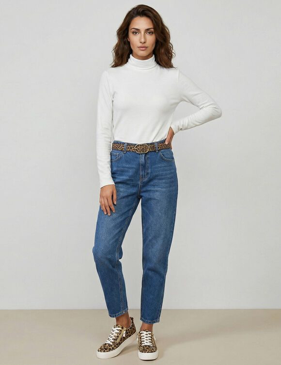 Sous-pull col roul&eacute; stretch (blanc cass&eacute;)