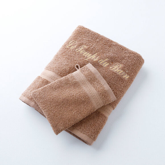Collection serviettes de bain personnalis&eacute;es - confort moelleux 420 g/m&sup2; (ch&acirc;taigne)