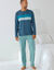 Pyjama-T-shirt met lange mouwen (grijsblauw)