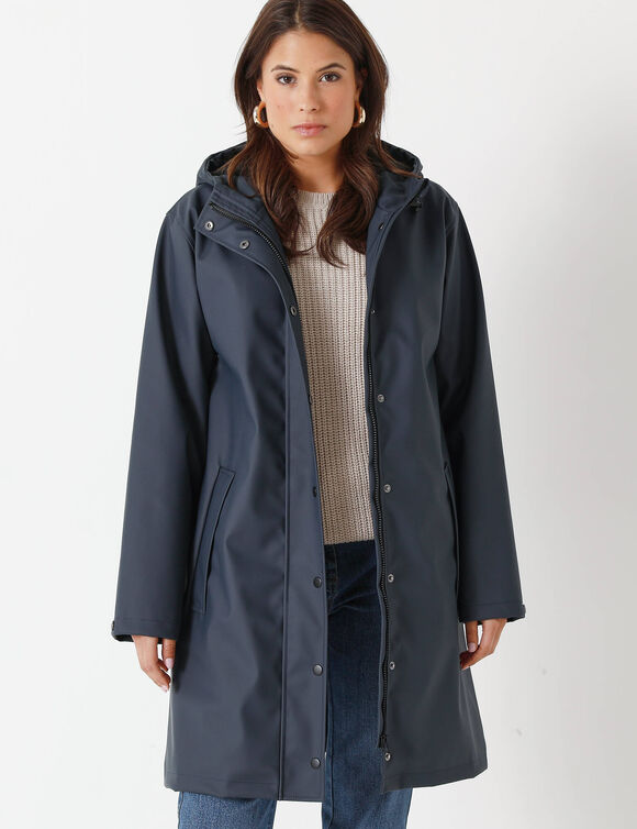 Ciré long imperméable, doublé polaire, polyester recyclé** (marine)