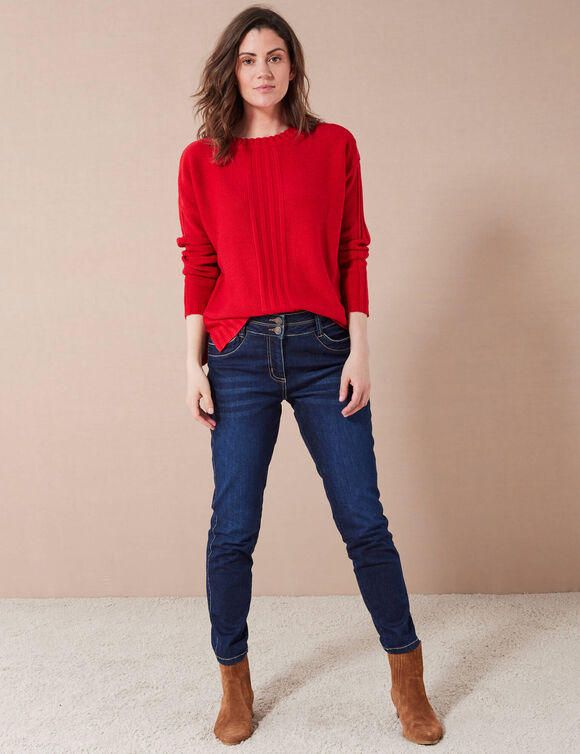 Trui in fantasietricot (rood)