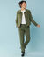 Effen korte blazer, kleine lengtes  (kaki)