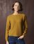 Pull manches marteau maille fantaisie (vert olive)