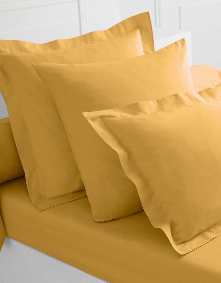 Linge de lit uni polyester-coton Colombine (curry)