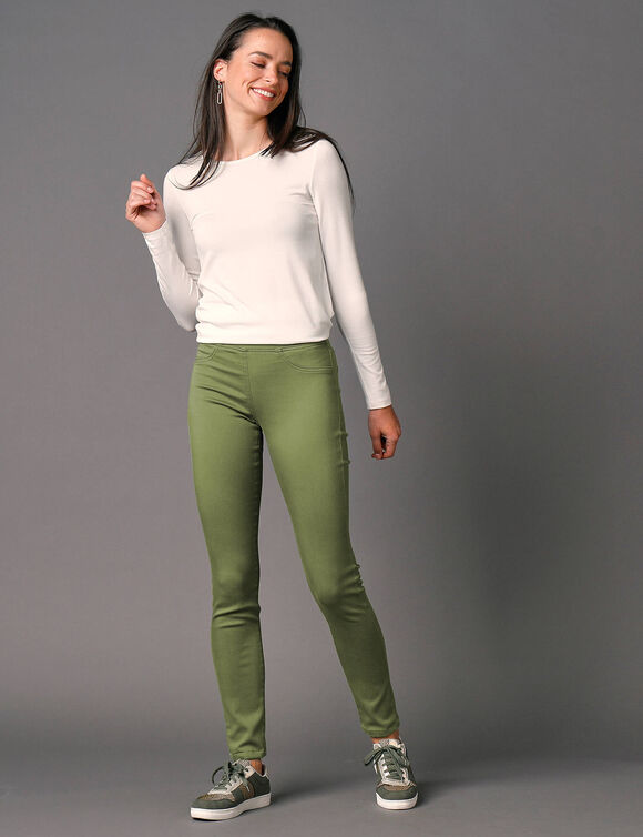 Jegging petite stature - taille élastiquée ultra confort (tilleul)