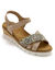 Sandalen met scratchtsluiting, sleehakje (beige)