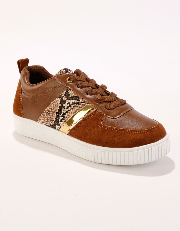 Basket plateforme fantaisie - marron, marron Basket plateforme fantaisie - marron, marron, hi-res