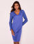 Robe housse unie, manches dentelle (bleu dur)