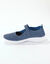 Soepele schoenen met riempjes en ajour (jeansblauw)