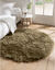 Tapis rond poils longs (taupe)