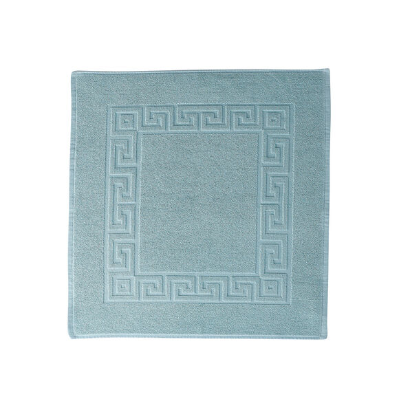 Tapis de bain éponge liteau motif frise grecque (vert d'eau)