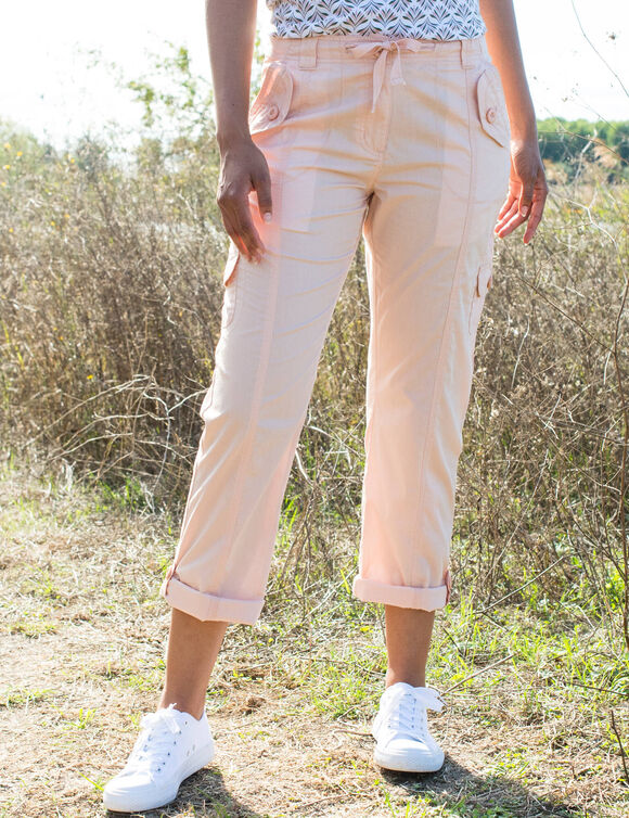 Pantalon battle retroussable (beige ros&eacute;)