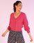 Vest in fantasietricot met ajour (roze)