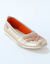 Soepele ballerina's in leer (goudkleurig)