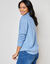 Trui in ribtricot met ritskraag (chiné blauw)