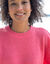 Loose trui met ellebooglange mouwen, mix van wol en mohair (roze)
