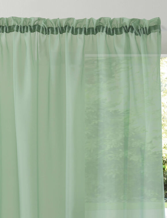 Effen paneelgordijn met fronsgalon (groen)