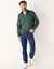 Sweater in molton met truckerskraag (donkergroen)