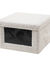 Bo&icirc;te rangement pliable tissu bouclette &agrave; grande fen&ecirc;tre (&eacute;cru)