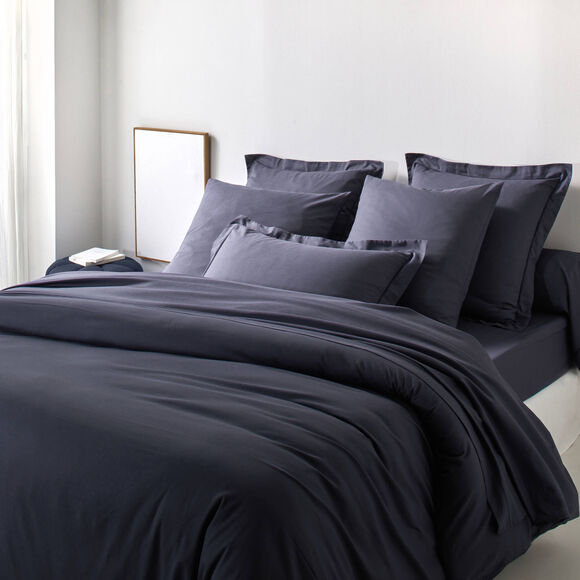 Linge de lit uni - polyester-coton 57 fils/cm&sup2; (bleu encre)