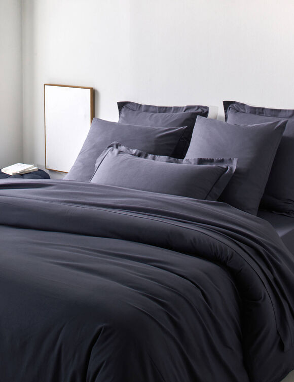 Linge de lit uni - polyester-coton 57 fils/cm&sup2; (bleu encre)