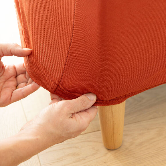 Housse unie bi-extensible fauteuil cabriolet (terracotta)