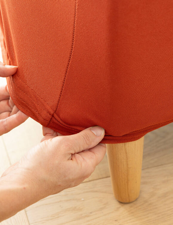 Effen, bi-rekbare hoes voor kuipzetel (terracotta)