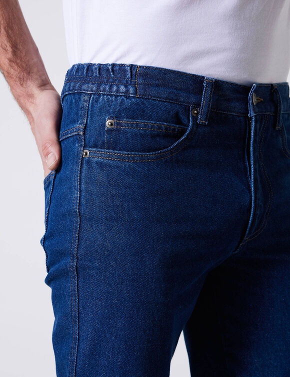 Jean droit ceinture &eacute;lastiqu&eacute;e c&ocirc;t&eacute;s - L28 (stone)