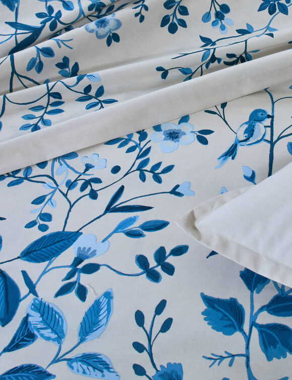 Linge de lit M&eacute;lodie imprim&eacute; - coton 57 fils/cm&sup2; (bleu)