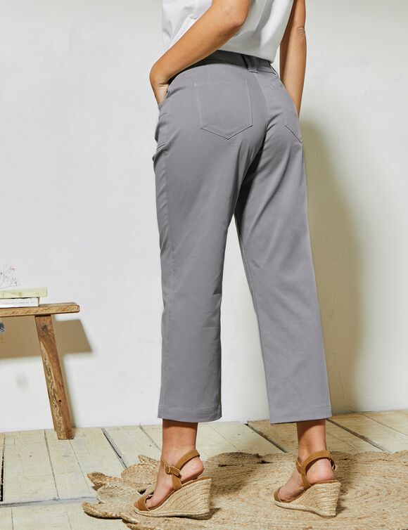 Pantacourt droit stretch (gris)