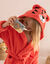 Peignoir de bain enfant personnalisable tigre à capuche (corail) Peignoir de bain enfant personnalisable tigre à capuche (corail)