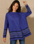 Capevest in jacquard, opstaande hals (korenbloem)