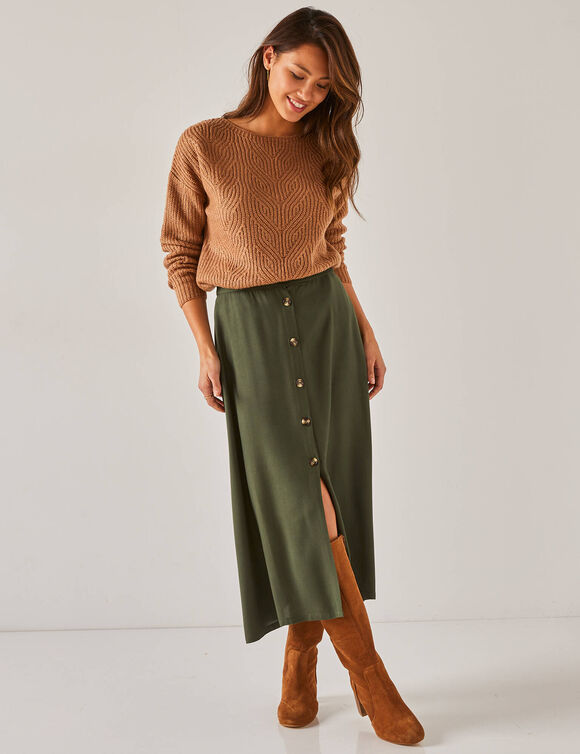 Pull spécial petites, maille perlée (taupe)