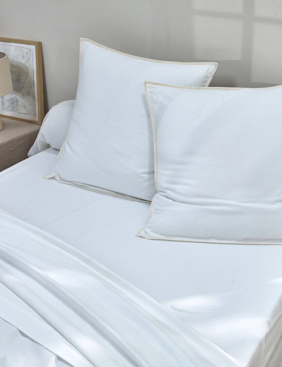 Linge de lit uni coton lavé (écru)