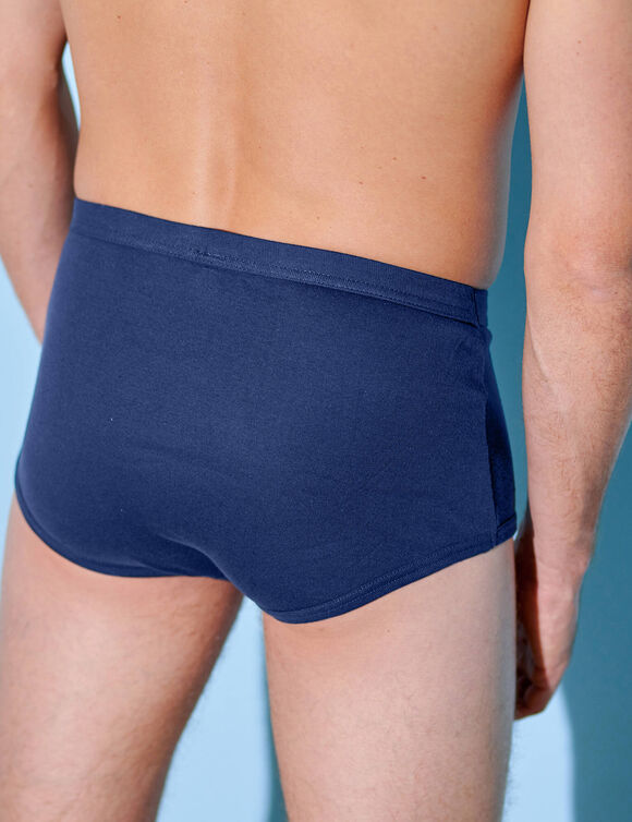 Slip ouvert taille haute - lot de 3 (marine)